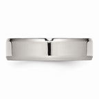 Chisel Stainless Steel Beveled Edge 6mm Polished Wedding Band