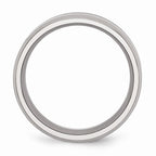 Chisel Stainless Steel Black Enamel 8mm Polished Beveled Edge Wedding Band
