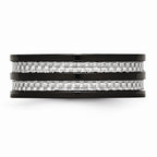 Chisel Stainless Steel 8mm Black Ip-plated Grey Carbon Fiber Polished Wedding Band