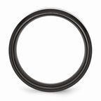 Chisel Stainless Steel Beveled Edge Black Ip-plated 8mm Brushed Wedding Band