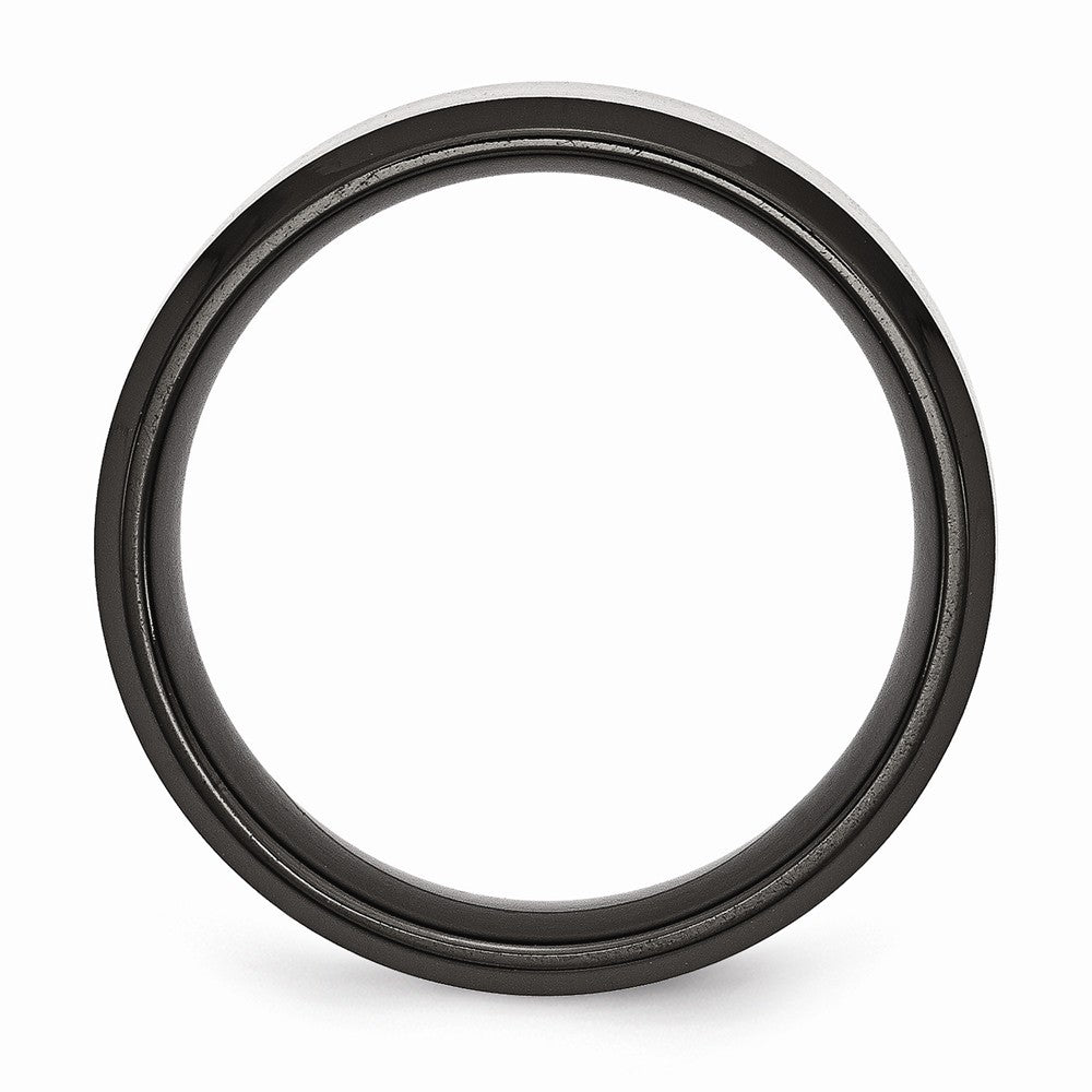 Chisel Stainless Steel Beveled Edge Black Ip-plated 8mm Brushed Wedding Band