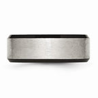 Chisel Stainless Steel Beveled Edge Black Ip-plated 8mm Brushed Wedding Band