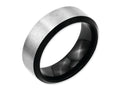 Chisel Stainless Steel Beveled Edge Black Ip-plated 8mm Brushed Wedding Band