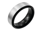 Chisel Stainless Steel Beveled Edge Black Ip-plated 8mm Brushed Wedding Band