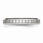 Chisel Stainless Steel 4mm April Clear CZ Ring