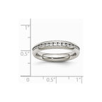 Chisel Stainless Steel 4mm April Clear CZ Ring