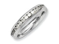 Chisel Stainless Steel 4mm April Clear CZ Ring