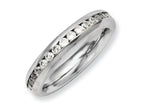Chisel Stainless Steel 4mm April Clear CZ Ring