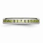 Chisel Stainless Steel 4mm August Light Green CZ Ring