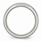 Chisel Stainless Steel 4mm Black CZ Ring