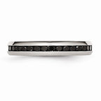 Chisel Stainless Steel 4mm Black CZ Ring