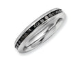 Chisel Stainless Steel 4mm Black CZ Ring