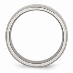 Chisel Stainless Steel Beveled Edge 8mm Polished Wedding Band