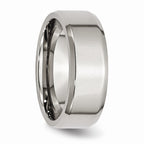 Chisel Stainless Steel Beveled Edge 8mm Polished Wedding Band