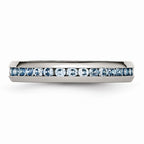 Chisel Stainless Steel 4mm December Teal CZ Ring