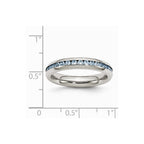 Chisel Stainless Steel 4mm December Teal CZ Ring