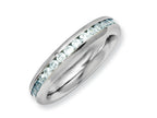 Chisel Stainless Steel 4mm December Teal CZ Ring