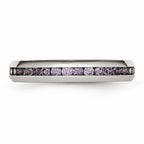 Chisel Stainless Steel 4mm February Purple CZ Ring