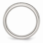 Chisel Stainless Steel 4mm February Purple CZ Ring