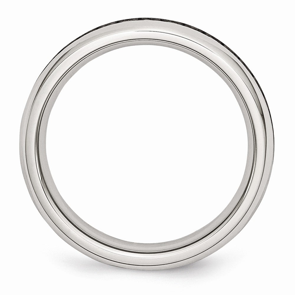 Chisel Stainless Steel 4mm February Purple CZ Ring
