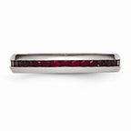 Chisel Stainless Steel 4mm January Dark Red CZ Ring