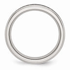 Chisel Stainless Steel 4mm July Dark Pink CZ Ring