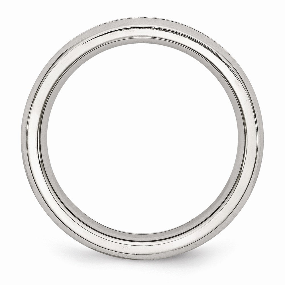Chisel Stainless Steel 4mm June Pink CZ Ring
