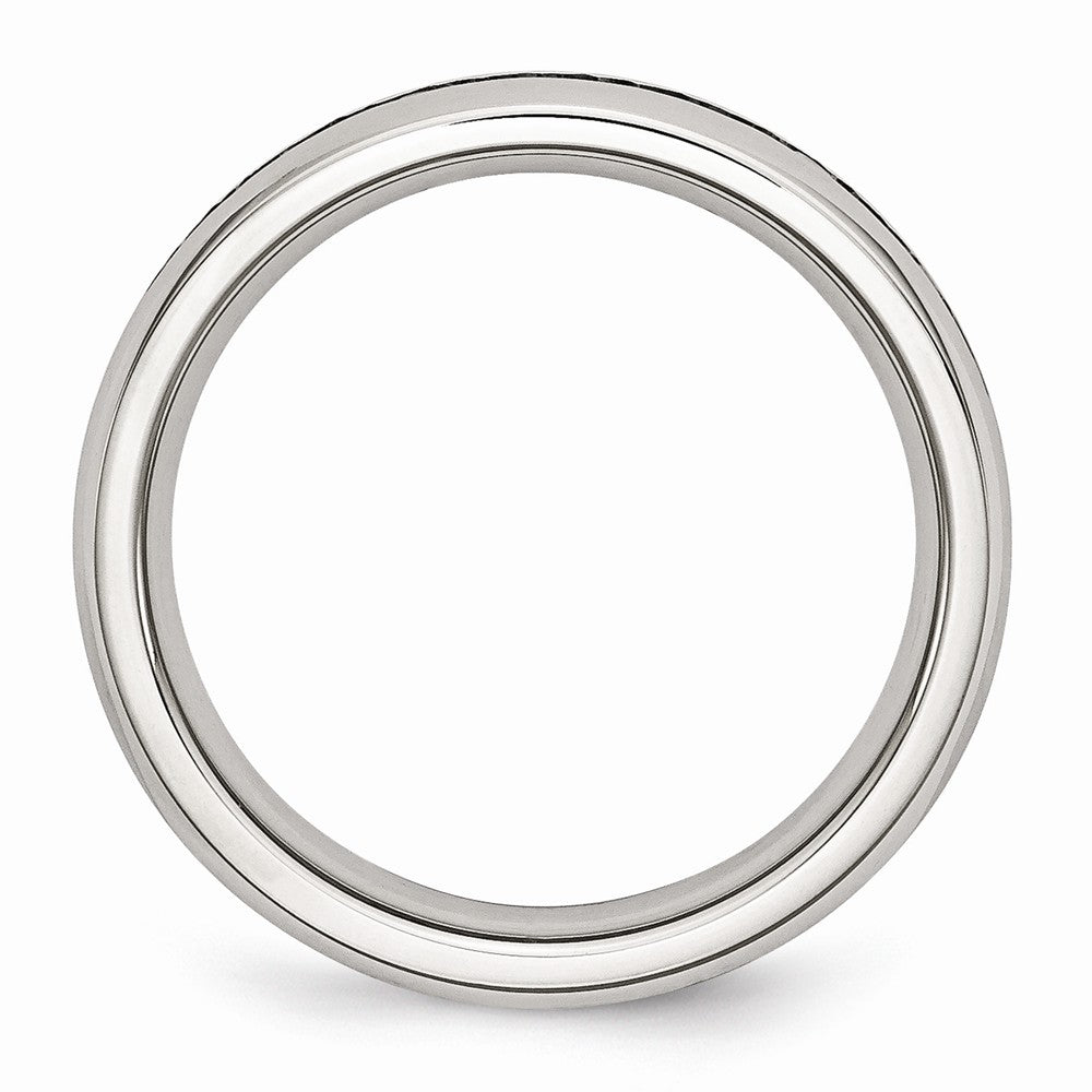 Chisel Stainless Steel 4mm March Light Blue CZ Ring