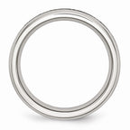 Chisel Stainless Steel 4mm March Light Blue CZ Ring