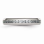 Chisel Stainless Steel 4mm March Light Blue CZ Ring