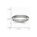 Chisel Stainless Steel 4mm March Light Blue CZ Ring