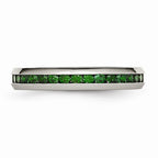 Chisel Stainless Steel 4mm May Green CZ Ring