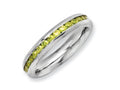 Chisel Stainless Steel 4mm November Yellow CZ Ring