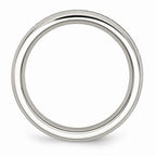 Chisel Stainless Steel 4mm October Pink CZ Ring