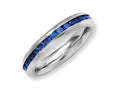Chisel Stainless Steel 4mm September Blue CZ Ring
