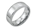 Chisel Stainless Steel Beveled Edge 8mm Polished Wedding Band