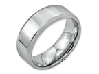 Chisel Stainless Steel Beveled Edge 8mm Polished Wedding Band