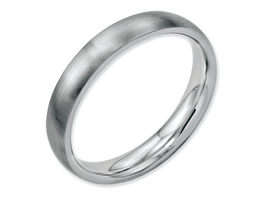 Chisel Stainless Steel 4mm Brushed Wedding Band