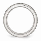 Chisel Stainless Steel 7mm Double Row CZ Ring