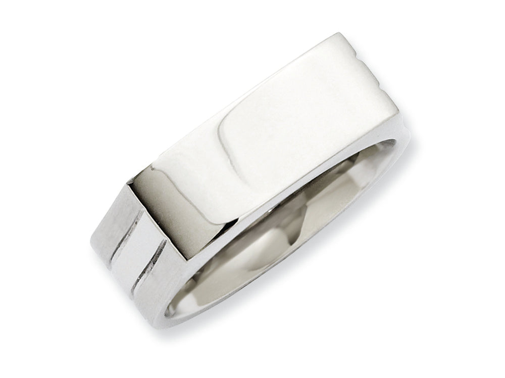 Chisel Stainless Steel 8mm Wedding Band