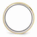 Chisel Stainless Steel Beveled Edge 5mm Brushed/polished Yellow Ip-plated Wedding Band