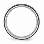 Chisel Stainless Steel Grooved and Polished 6mm Black Ip-plated Wedding Band