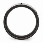 Chisel Stainless Steel 7mm Black Ip-plated Crosses Brushed/polished Wedding Band