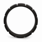 Chisel Stainless Steel 8mm Black Ip-plated Grooved and Brushed Wedding Band
