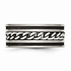Chisel Stainless Steel Chain/black Ip-plated Brushed and Polished 10mm Wedding Band