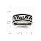 Chisel Stainless Steel Chain/black Ip-plated Brushed and Polished 10mm Wedding Band