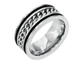Chisel Stainless Steel Chain/black Ip-plated Brushed and Polished 10mm Wedding Band