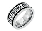 Chisel Stainless Steel Chain/black Ip-plated Brushed and Polished 10mm Wedding Band