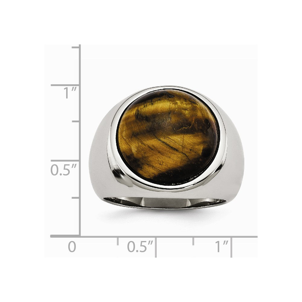 Chisel Stainless Steel Tiger's Eye Ring