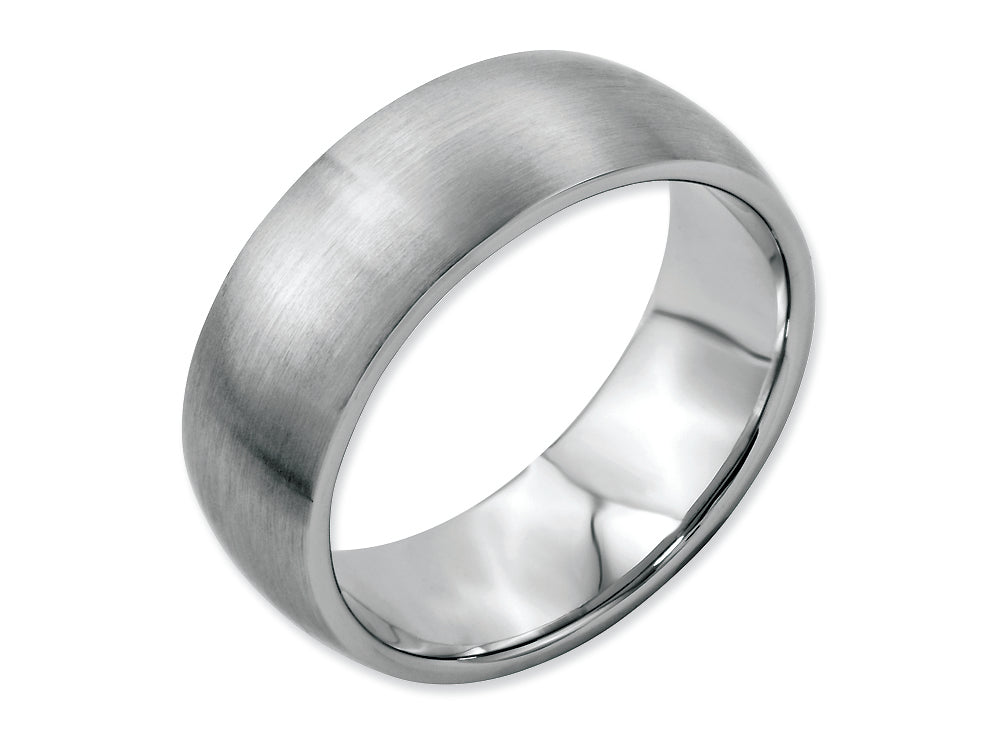 Chisel Stainless Steel 8mm Brushed Wedding Band